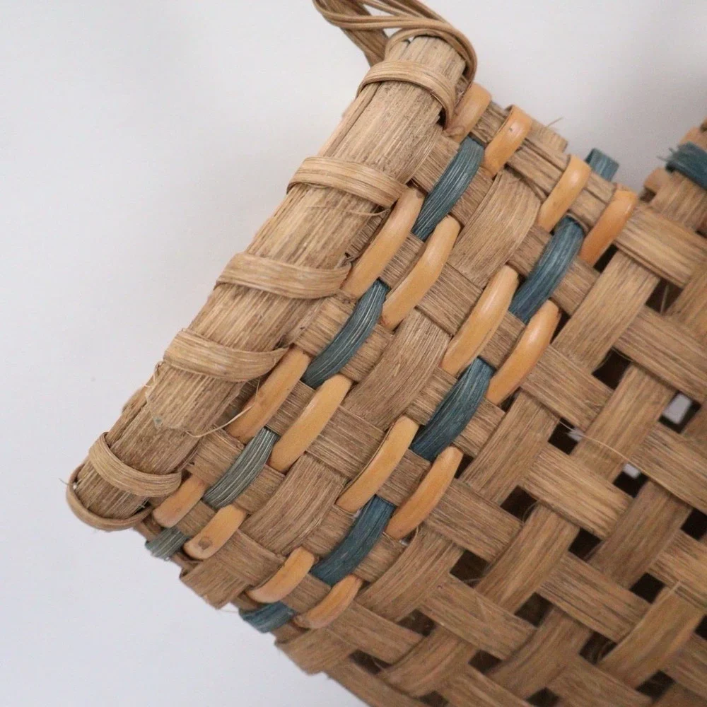 VTG Woven Wall Basket Heart Shape Hand Crafted Double Opening Cottage Core 80s